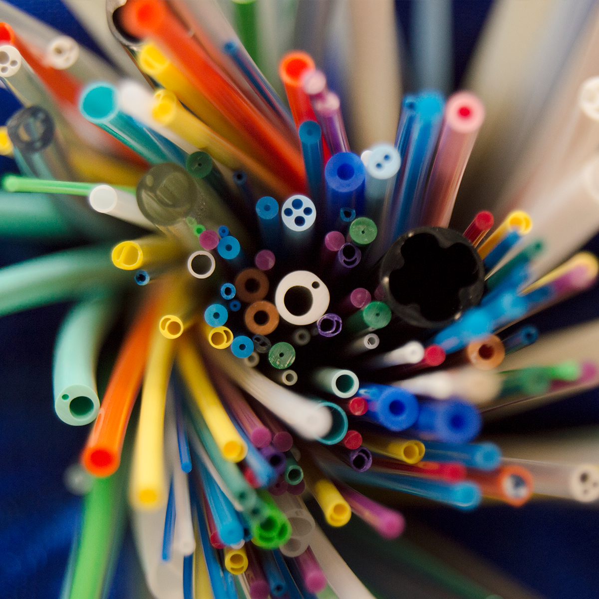 Colored tubing, representing engineer-to-engineer expertise for customer automation